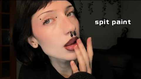 ASMR Spit Painting - Wet Sounds & Sleepy Girl